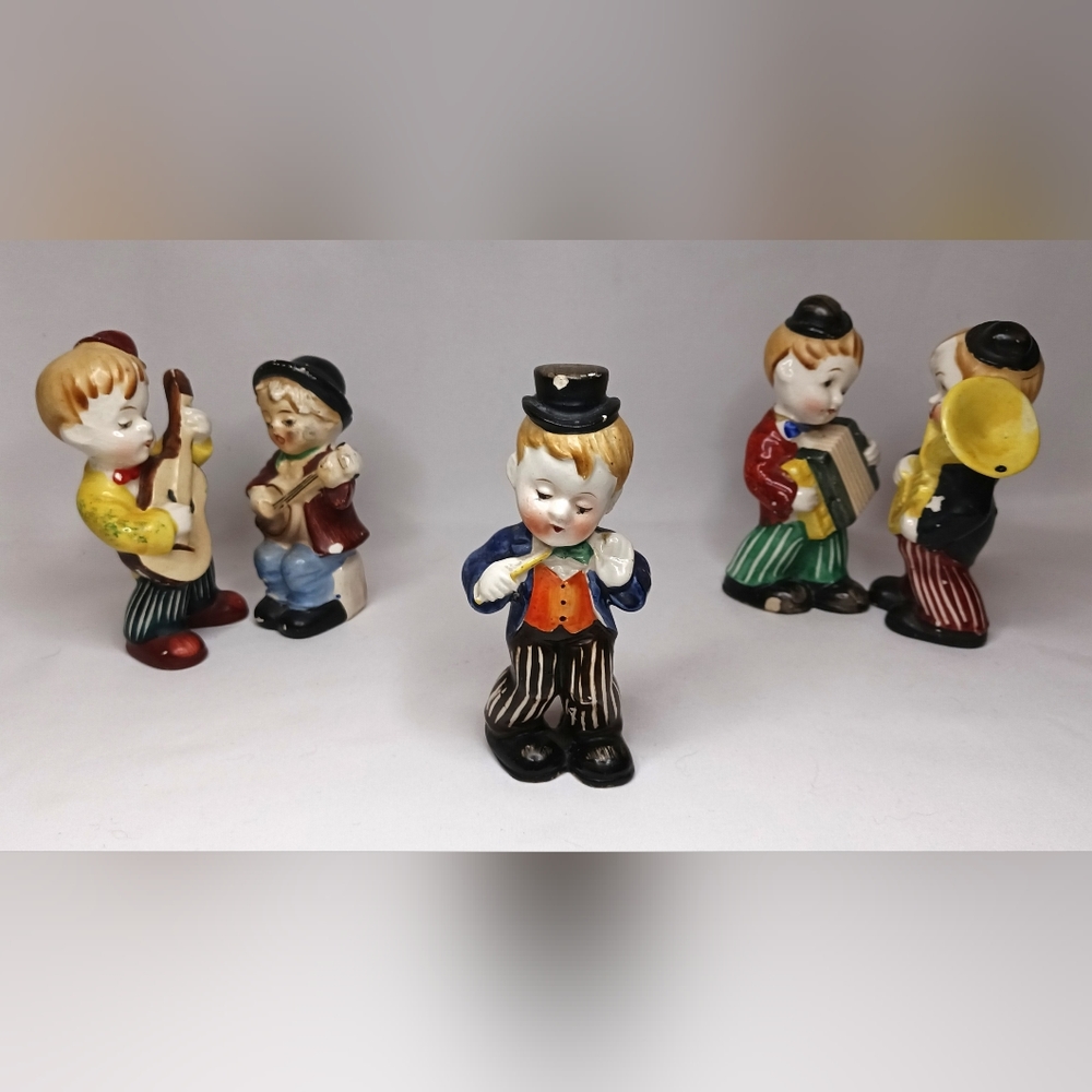 Musician Ceramic Figurines MADE IN JAPAN Lot of 5